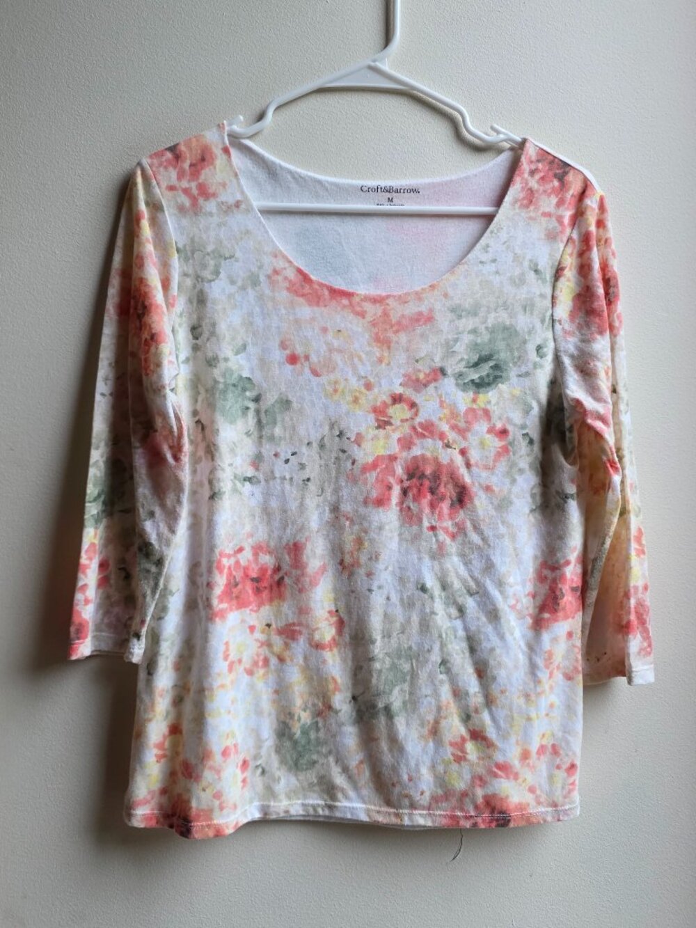 Croft & Barrow Colorful Floral Jersey Size Medium